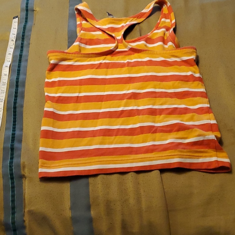 Nike orange striped top in size large